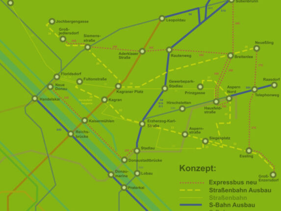 Darstellung Grünes Verkehrskonzept Schnellverbindungen 2025