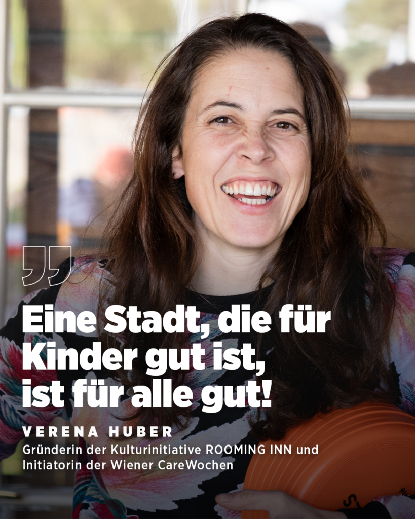 Verena Maria Huber ist Gründerin der Kulturinitiative ROOMING INN und Initiatorin der Wiener CareWochen. Weltfrauentag 2026